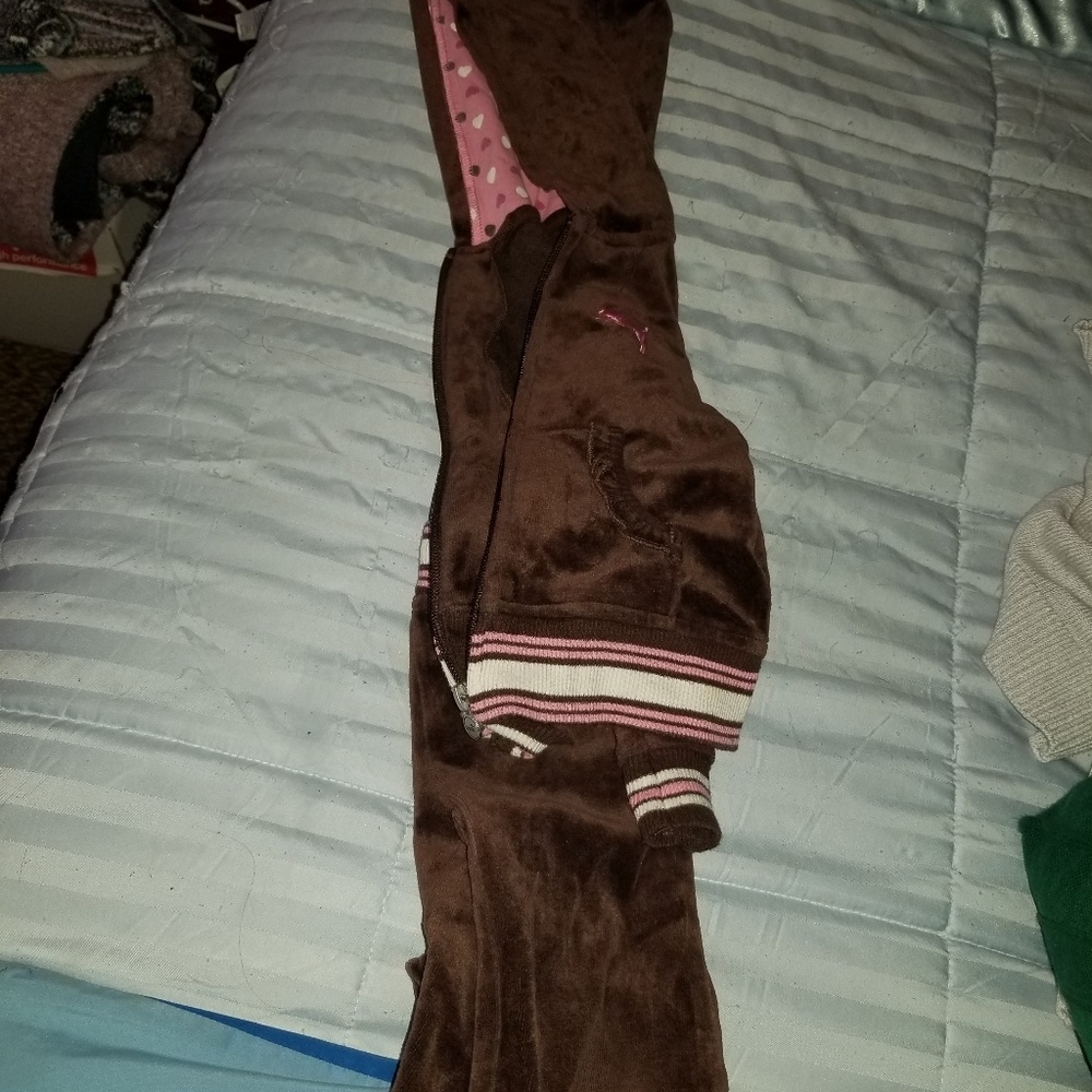 Velour puma toddler girls outfit